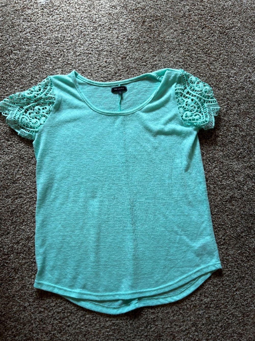 The Limited embroidered short sleeve top XL green